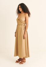 Vestido Transpassado TENCEL™  Micro Modal Maitê Marrom