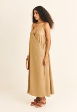Vestido Transpassado TENCEL™  Micro Modal Maitê Marrom