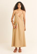 Vestido Transpassado TENCEL™  Micro Modal Maitê Marrom