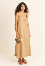 Vestido Transpassado TENCEL™  Micro Modal Maitê Marrom
