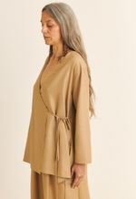 Blusa Transpassada TENCEL™ Micro Modal Maitê Marrom