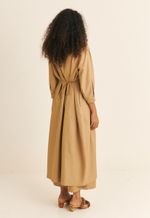 Vestido Amplo Transpassado TENCEL™  Micro Modal Maitê Marrom