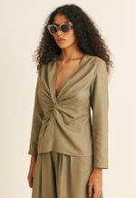 Blusa Torção TENCEL™ Micro Modal  Eloise Chumbo