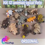 KIT 12 MINI ANIMAIS FLEXPOP ORIGINAL