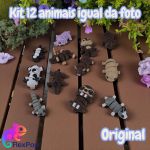Kit 12 Mini Animais Flexpop Original Articulado Pequeno 
