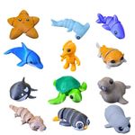 Kit 12 Mini Animais  MAR ENCANTADO