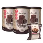 Combo - 3 Amor em Lata chocolate Zero + 1 Brownfit Zero de brinde