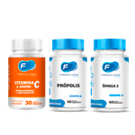 kit imunidade - Vitamina C + Zinco + Própolis + Ômega 3