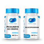 Kit Menos Apetite – Picolinato de Cromo 350mcg (60 cápsulas) + Glucomannan 1200mg 60 Cápsulas