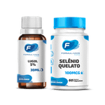 KIT Solução De Lugol Inorgânico 30ml + Selênio 100mcg 60 Cápsulas