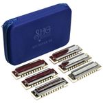 Kit 6 Gaitas Hering Diatônica Super 20 80120 20 Vozes Com Case