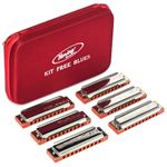 Kit 6 Gaitas Hering Diatônica Free Blues 70220 Bemol/Sustenido 20 Vozes Com Case