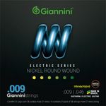 Encordoamento Para Guitarra Giannini Híbrida 009 Nickel Round Wound GEEGSTH9