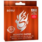 Encordoamento Para Violão Aço Solez 013 Nickel Bronze SLANPB13 C/ Mi Extra