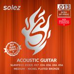 Encordoamento Para Violão Aço Solez 013 Nickel Bronze SLANPB13 C/ Mi Extra