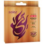 Encordoamento Para Violão Aço Solez 010 Bronze 80/20 SLAB10 C/ Mi Extra
