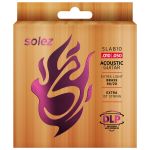 Encordoamento Para Violão Aço Solez 010 Bronze 80/20 SLAB10 C/ Mi Extra