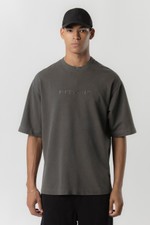 THESAINT TSHIRT UNIC BASIC EMBROIDERY  STONED BLACK