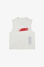 PACE DRUMMER TANK TOP RED LOGO OFF WHITE