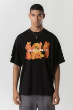 THESAINT TSHIRT OVERSIZED THESAINT AQUABRUSH  BLACK