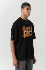 THESAINT TSHIRT OVERSIZED THESAINT AQUABRUSH  BLACK