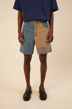 CARNAN Color Block Denim Shorts 