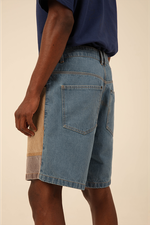 CARNAN Color Block Denim Shorts 