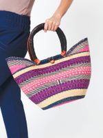 Bolsa de Palha Grande com Fecho