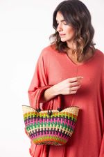Bolsa de Palha Mini com Fecho