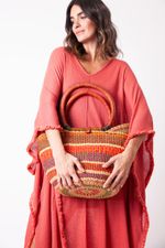 Bolsa de Palha Grande com Fecho