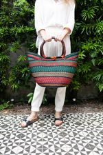 Bolsa de Palha Grande com Fecho