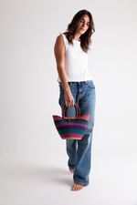 Bolsa de Palha Mini com Fecho