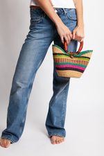 Bolsa de Palha Mini com Fecho