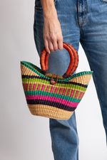 Bolsa de Palha Mini com Fecho