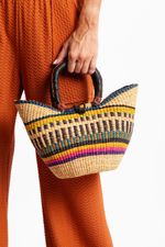 Bolsa de Palha Mini com Fecho