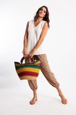 Bolsa de Palha Grande com Fecho