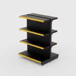 Gôndola de centro Continuação de 1,32 m - Preto-Amarelo