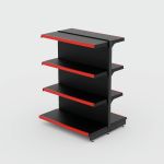 Gôndola de Centro Continuação de 1,32 m - Preto-Vermelho