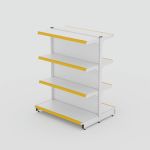Gôndola de centro Inicial de 1,32 m - Branco-Amarelo
