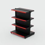 Gôndola de centro Inicial de 1,32 m - Preto-Vermelho