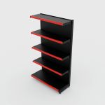 Gôndola de Parede Continuação de 1,72 m - Preto-Vermelho