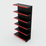 Gôndola de Parede Continuação de 1,95 m - Preto-Vermelho