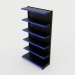 Gôndola de Parede Inicial de 1,95 m - Preto-Azul