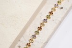 Pulseira Flores Multicoloridas Cravejadas folheada em ouro 18K