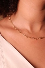 Chocker Corações 40cm folheado em ouro 18K