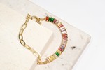 Pulseira Colorida folheada em ouro 18K