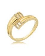 Anel Geometria Elegante folheado em ouro 18K