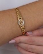 Bracelete Elos de Harmonia folheado em ouro 18K