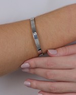 Bracelete Elegância Cativa folheado em ródio branco