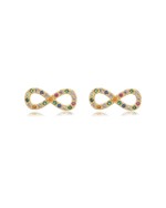 Brinco Infinito Multicolorido folheado em ouro 18K